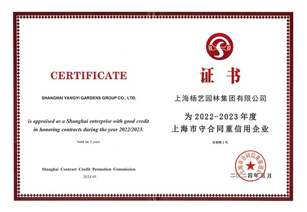 2022-2023 上海市守合同沉信誉企业AAA级